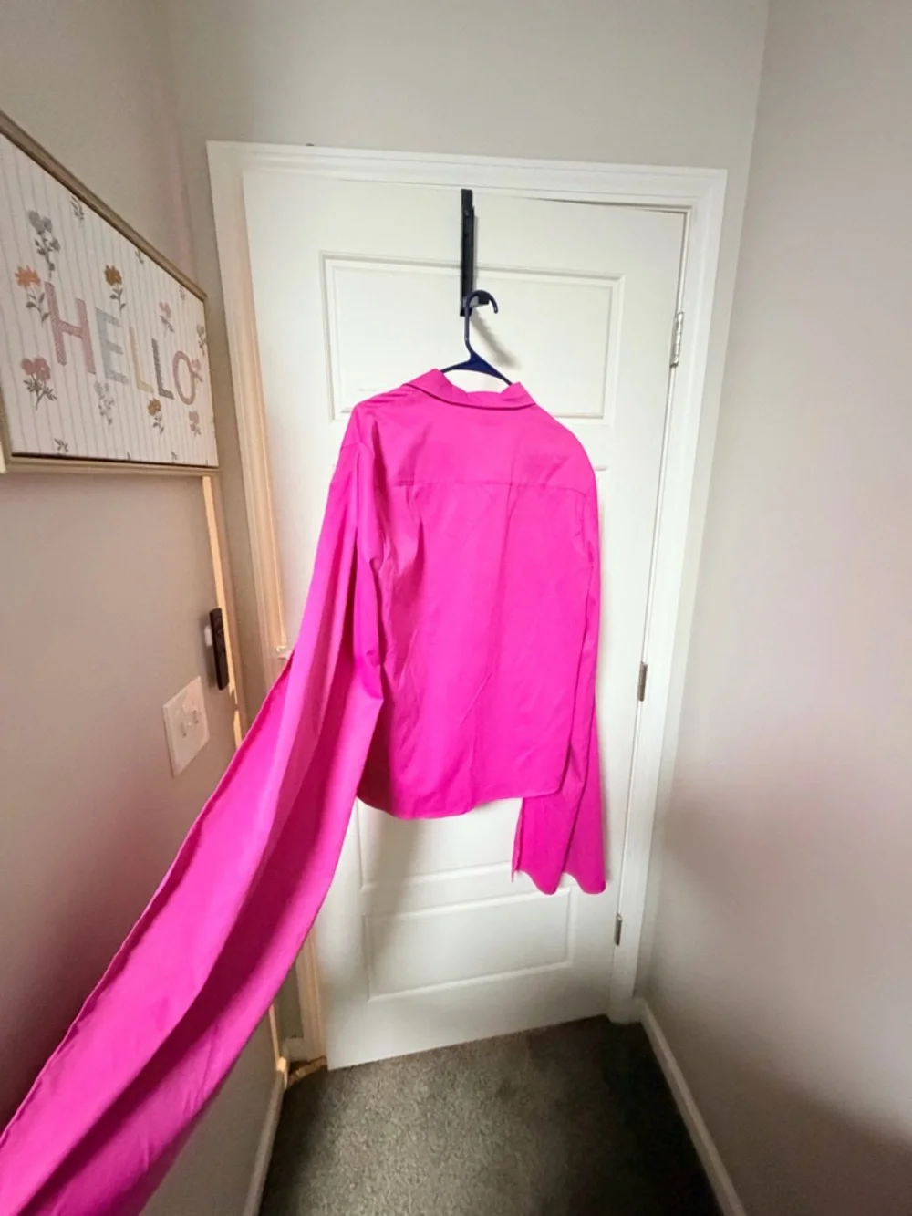 Bright Pink Long Sleeve Blouse - Picture 6 of 6